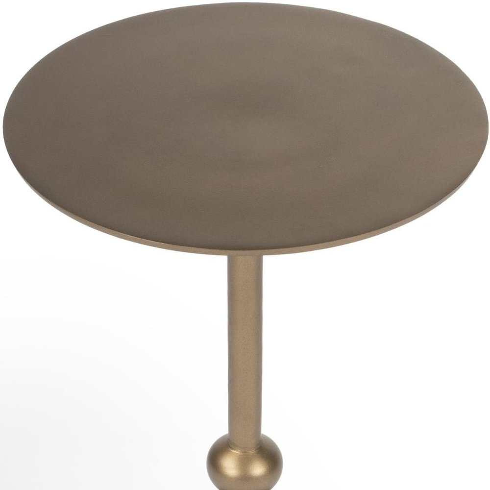 Bronze Aluminum Round Drink Size Pedestal End Table - 19-inch