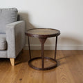 Copper and Bronze Metal Round Pedestal End Table - 24-inch