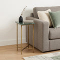 Green and Gold Marble Drink Size Square End Table - 21-inch