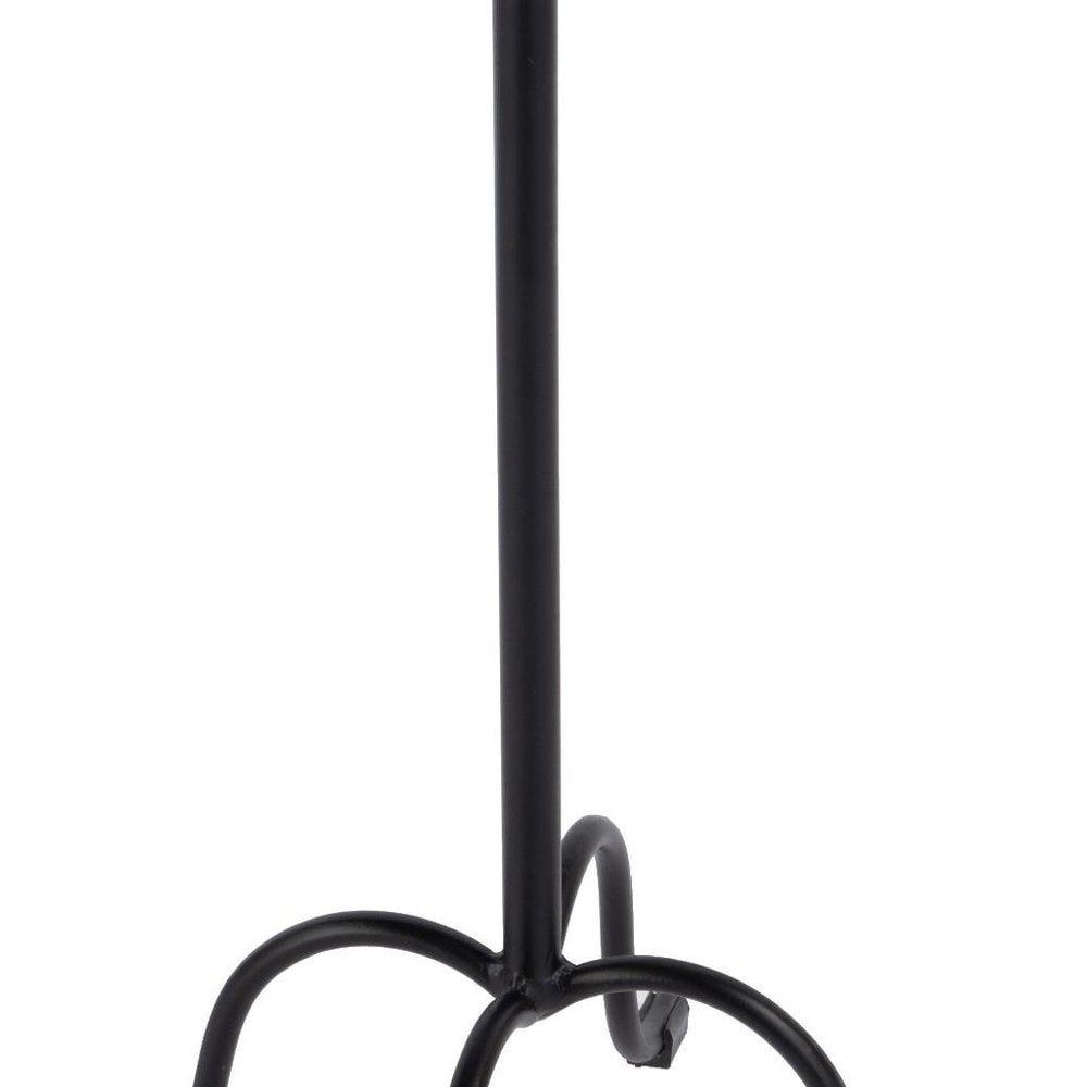 White and Black Marble and Iron Round Pedestal End Table - 25-inch