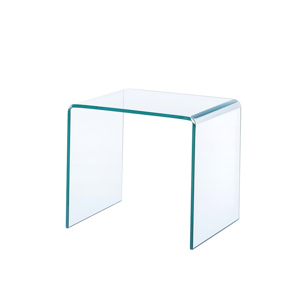 Clear Glass Frame End Table - 18-inch