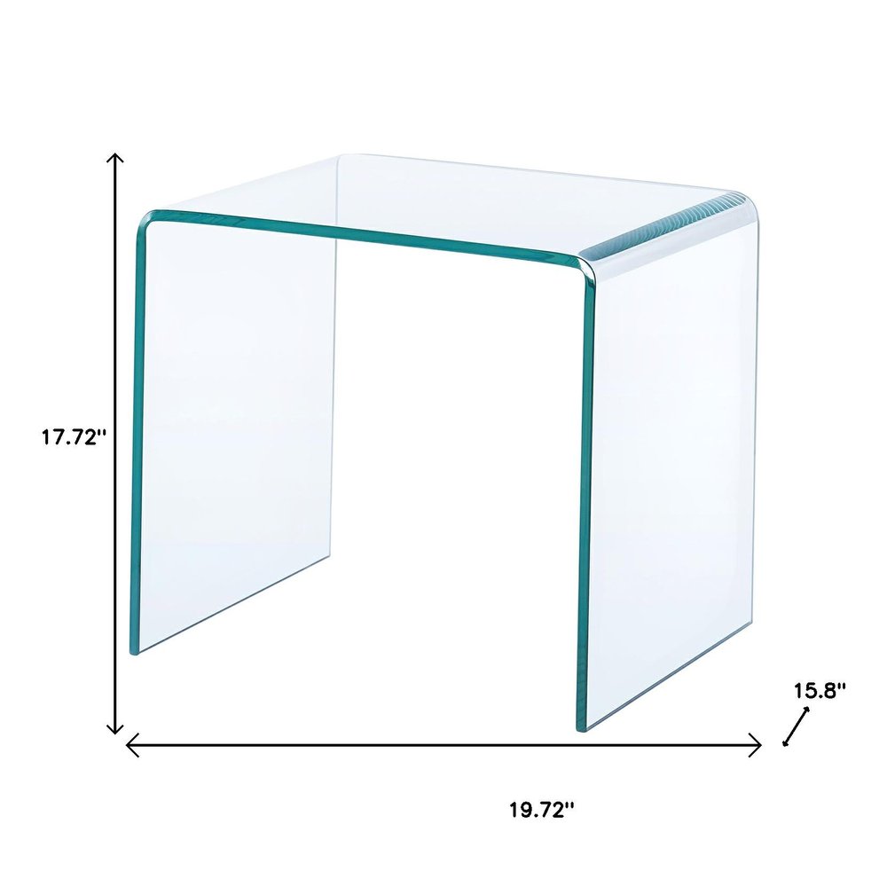 Clear Glass Frame End Table - 18-inch