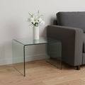 19" Clear Glass Sled End Table