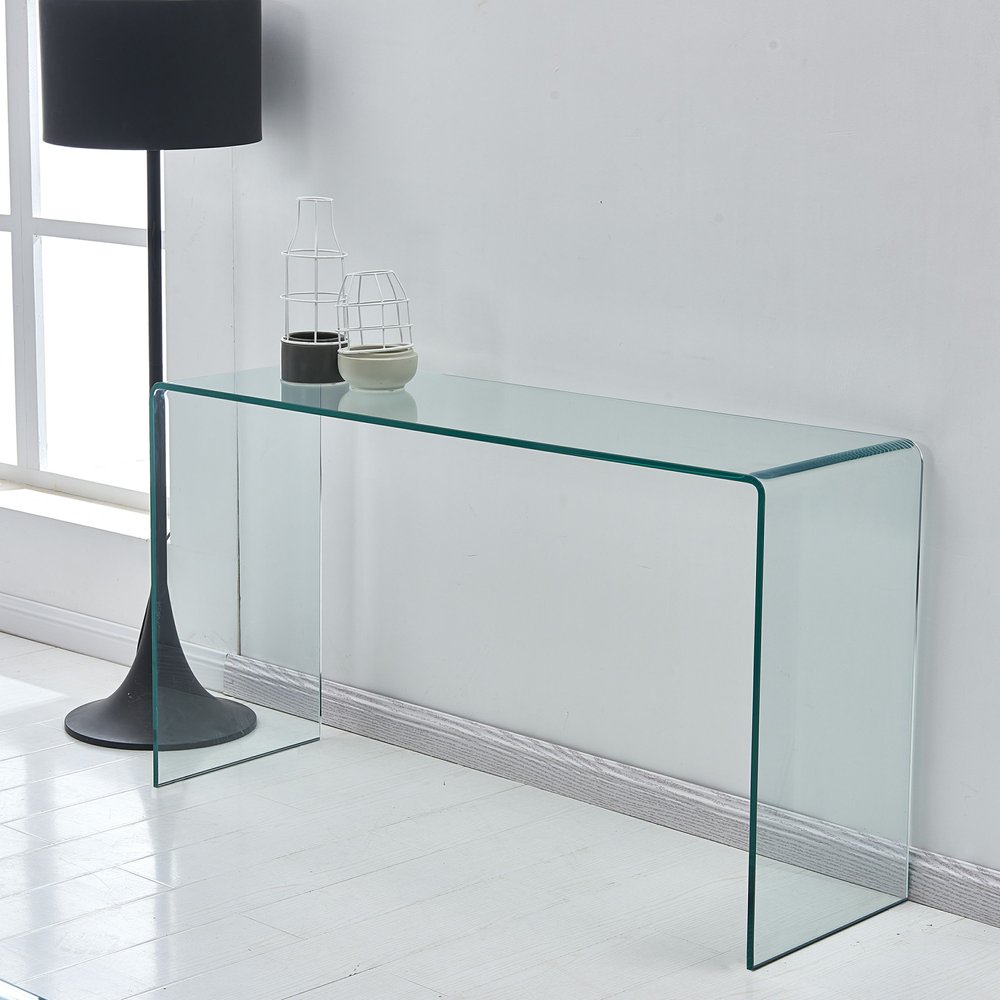 Clear Glass Solid Console Table - 43-inch