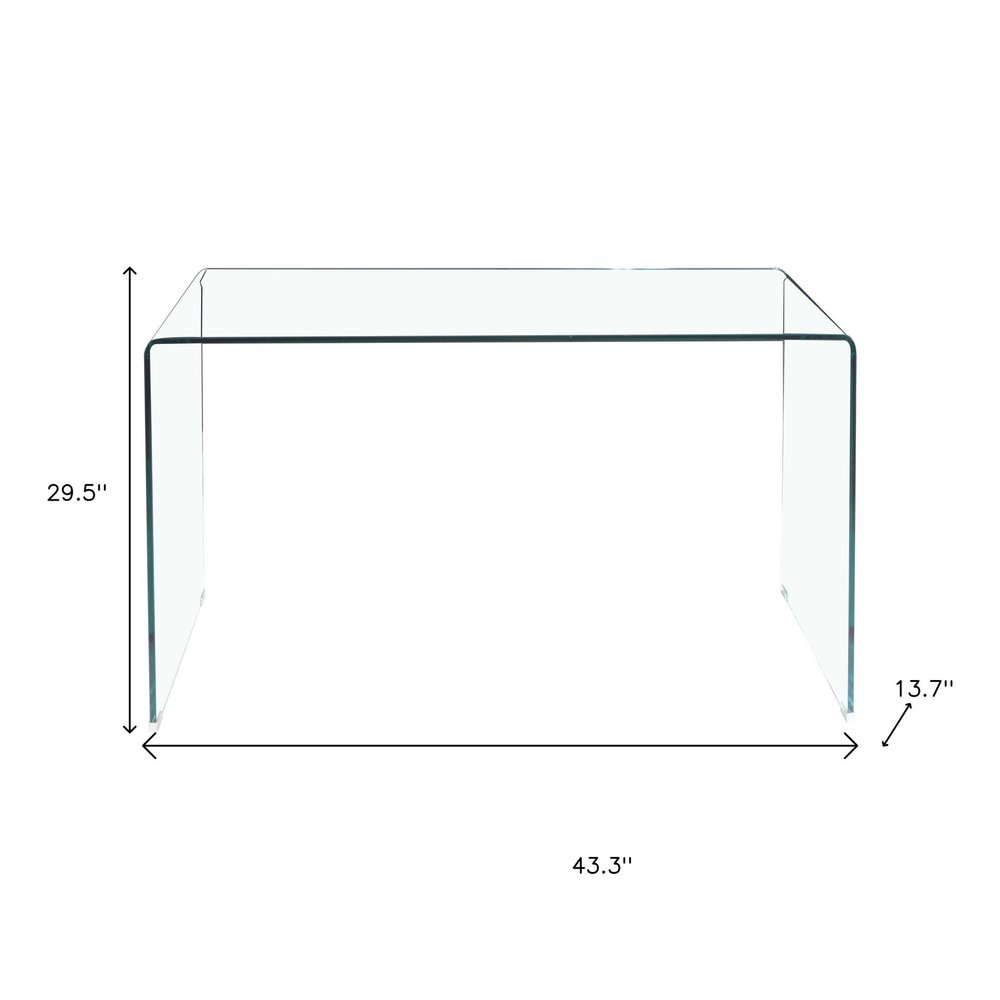 Clear Glass Solid Console Table - 43-inch
