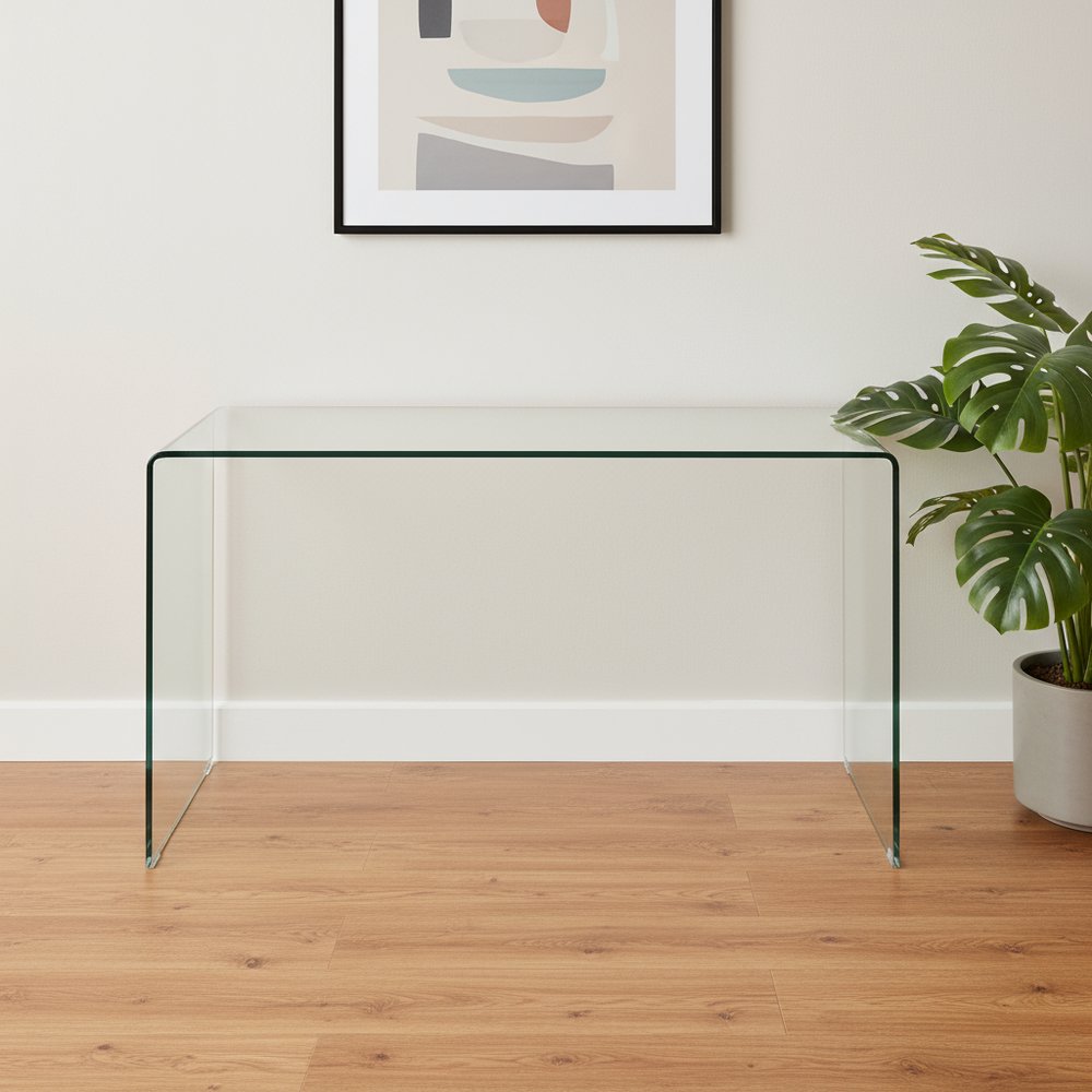 Clear Glass Solid Console Table - 43-inch