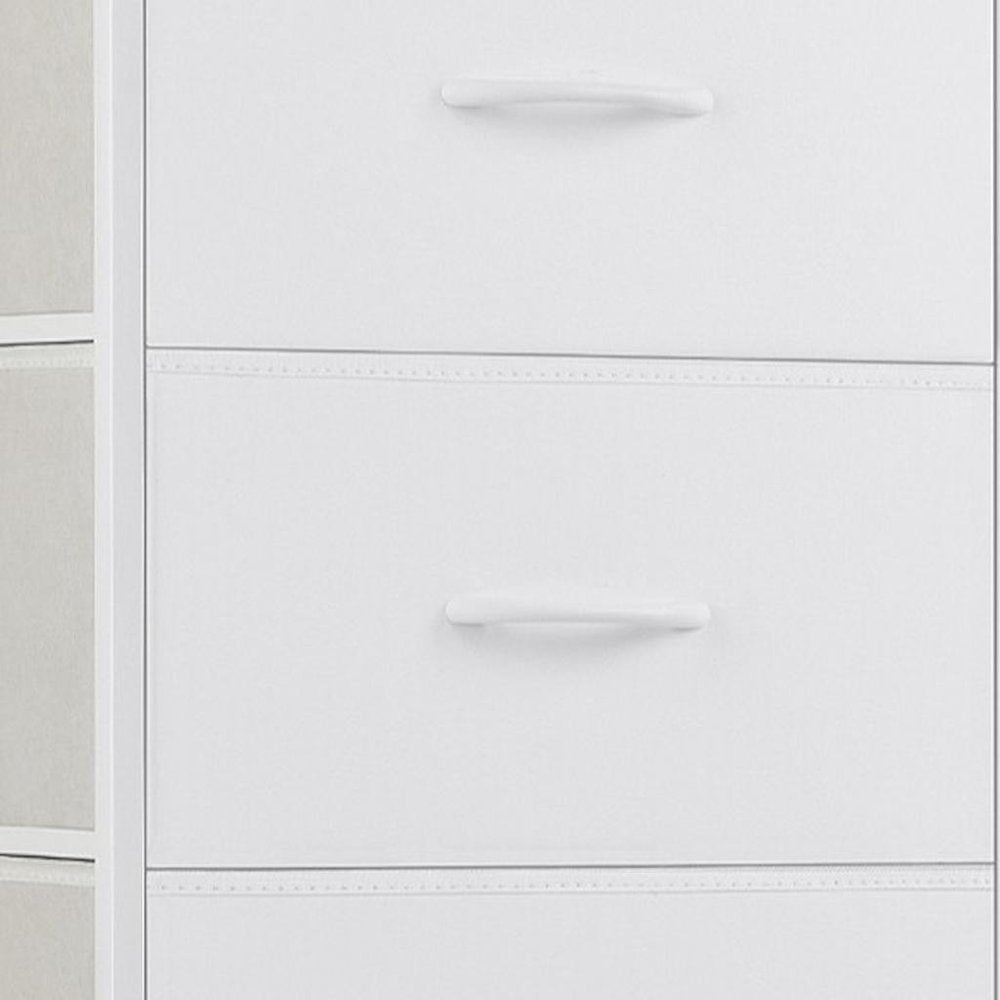 White Fabric Wood and Metal Four Drawer Lingerie Chest - 18-inch