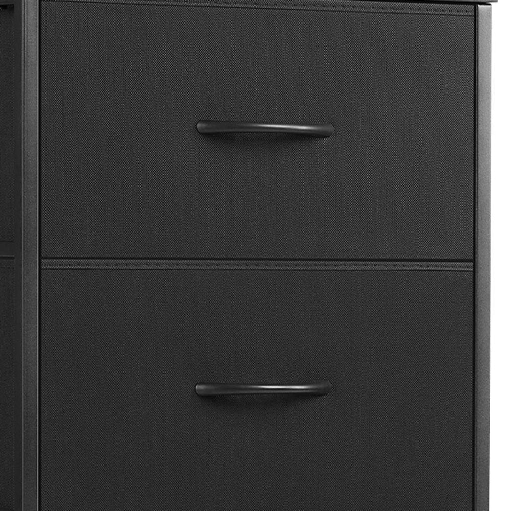 Black Fabric Wood and Metal Four Drawer Lingerie Chest - 18-inch