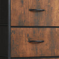 Black and Brown Fabric Wood and Metal Four Drawer Dresser - 18-inch