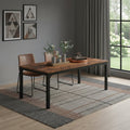 Brown and Black Wood and Iron Dining Table - 46-inch