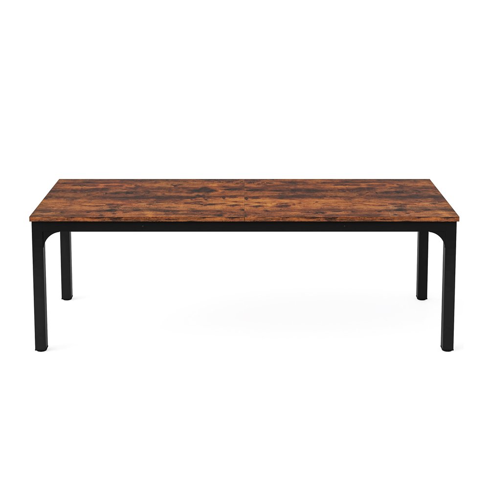 Brown and Black Wood and Iron Dining Table - 46-inch