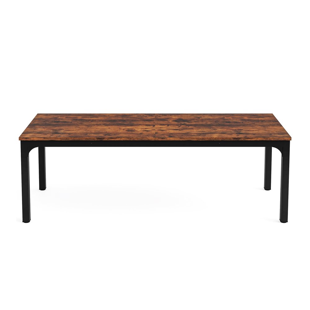 Brown and Black Wood and Iron Dining Table - 46-inch