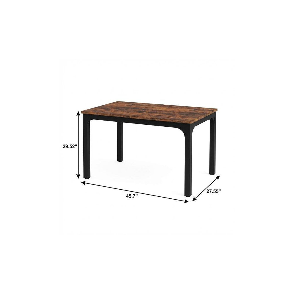 Brown and Black Wood and Iron Dining Table - 46-inch