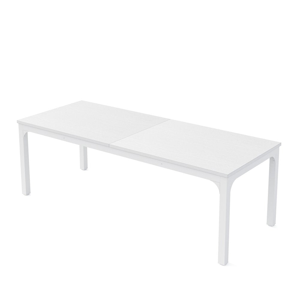 White Wood and Iron Dining Table - 46-inch
