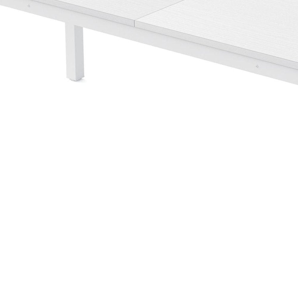White Wood and Iron Dining Table - 46-inch
