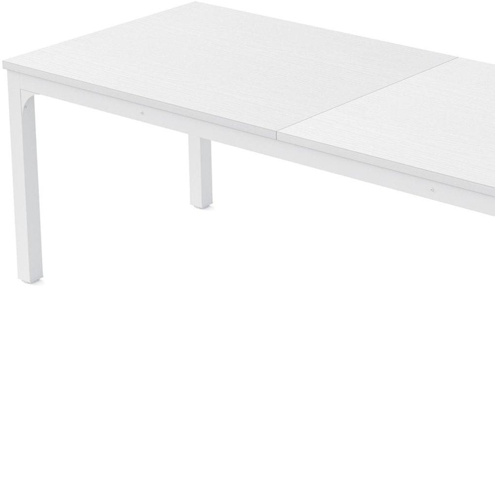 White Wood and Iron Dining Table - 46-inch