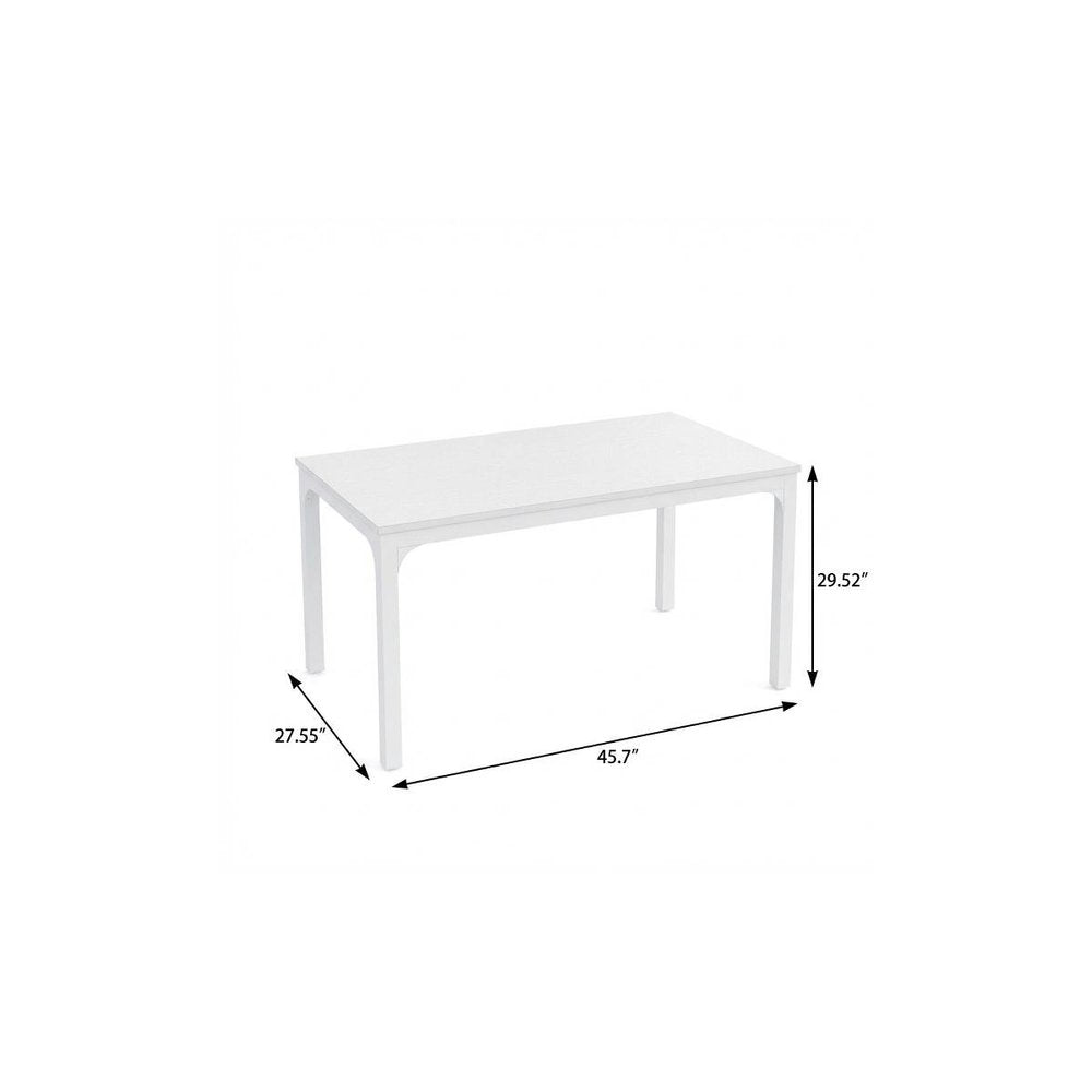 White Wood and Iron Dining Table - 46-inch