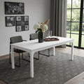 White Wood and Iron Dining Table - 46-inch
