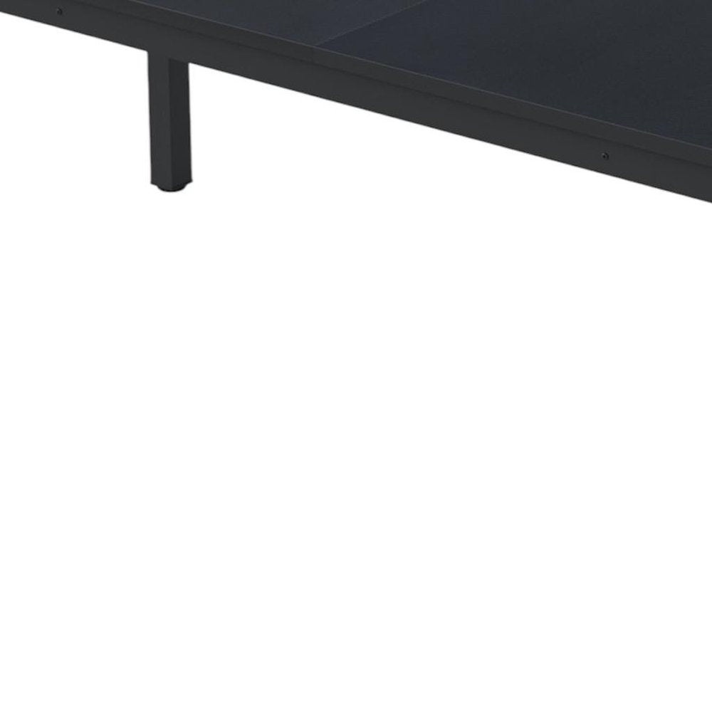 Black Wood and Iron Dining Table - 46-inch