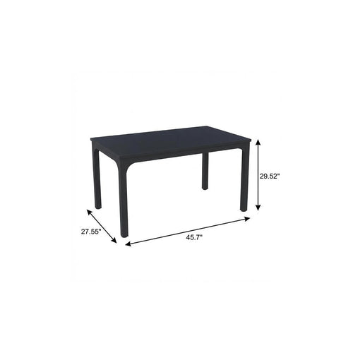 Black Wood and Iron Dining Table - 46-inch