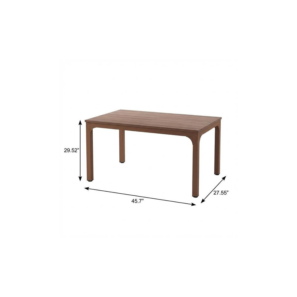 Brown Wood and Iron Dining Table - 46-inch