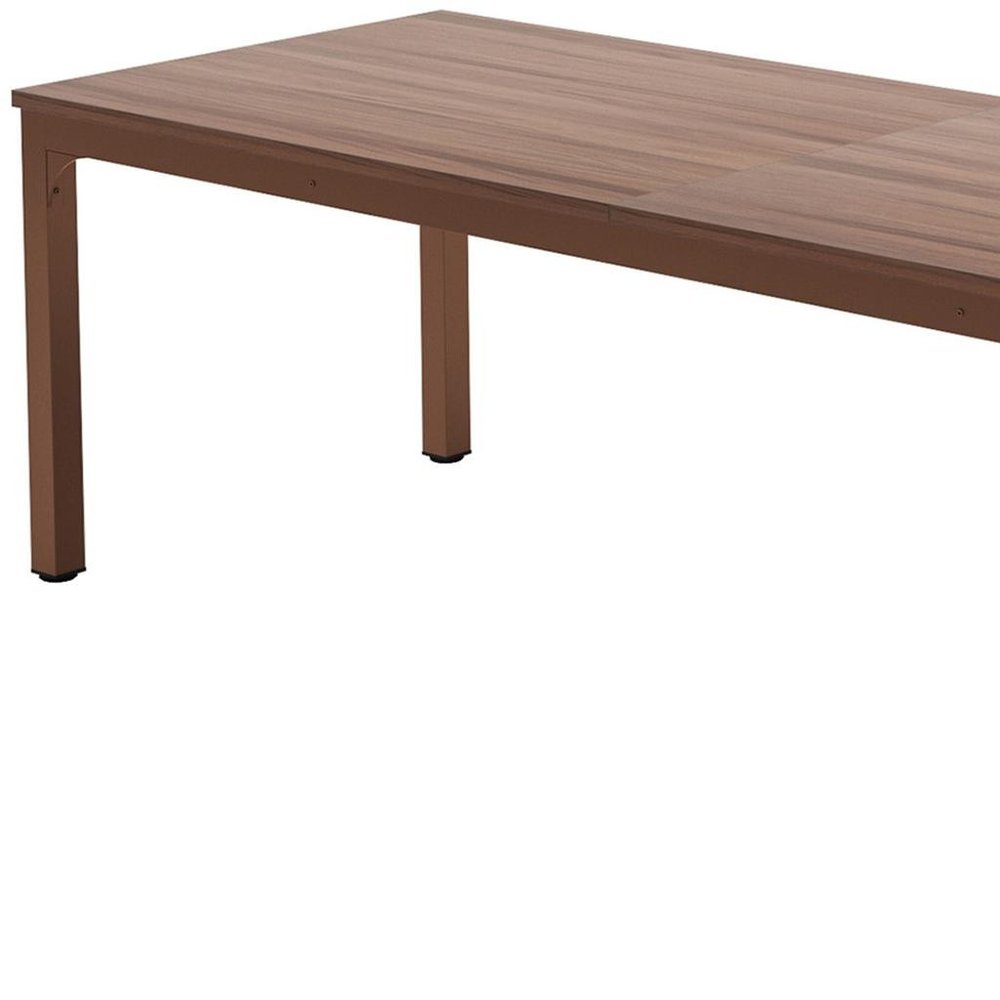 Brown Wood and Iron Dining Table - 46-inch