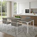 Gray and White Wood and Iron Dining Table - 46-inch