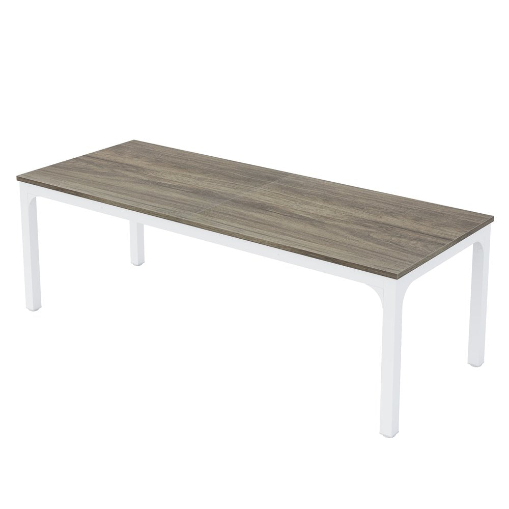 Gray and White Wood and Iron Dining Table - 46-inch