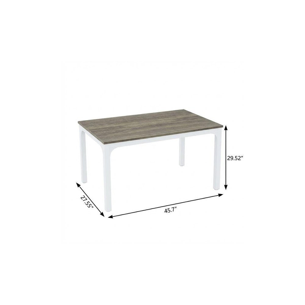Gray and White Wood and Iron Dining Table - 46-inch