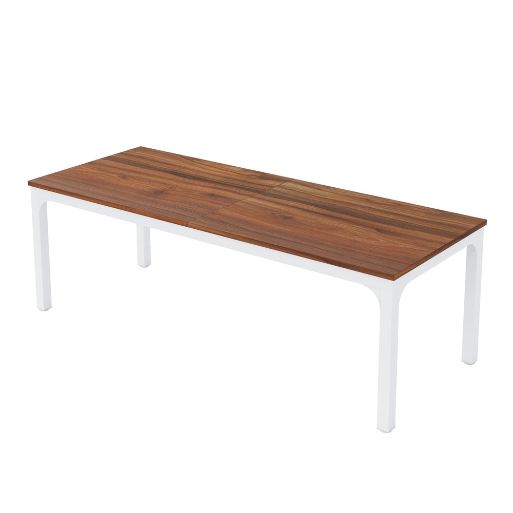 Brown and White Wood and Iron Dining Table - 46-inch