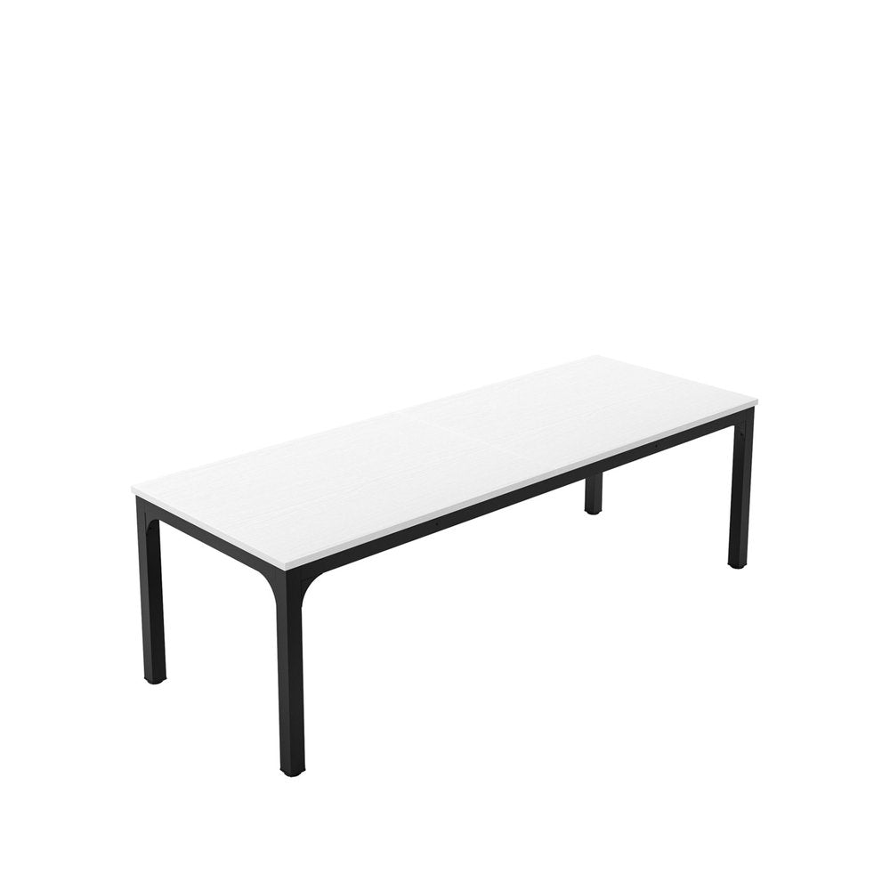 White and Black Wood and Iron Dining Table - 46-inch