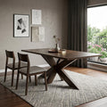 Brown Solid Wood Cross Leg Base Dining Table - 78-inch