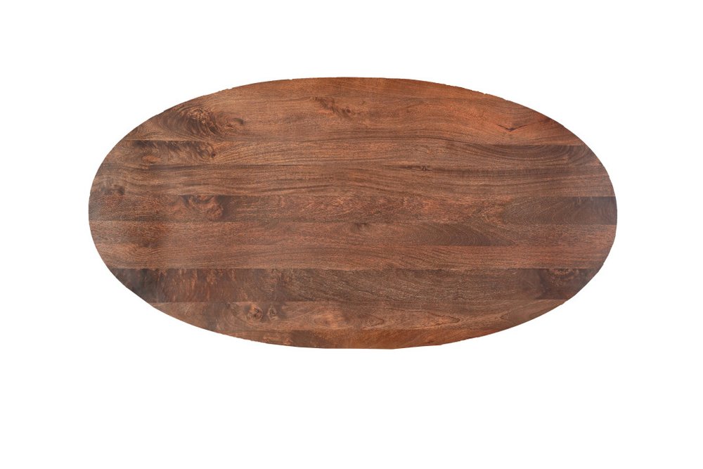 Brown Solid Wood Cross Leg Base Oval Dining Table - 92-inch