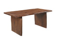 Seven Piece Brown Solid Wood Dining Set with Six Chairs
