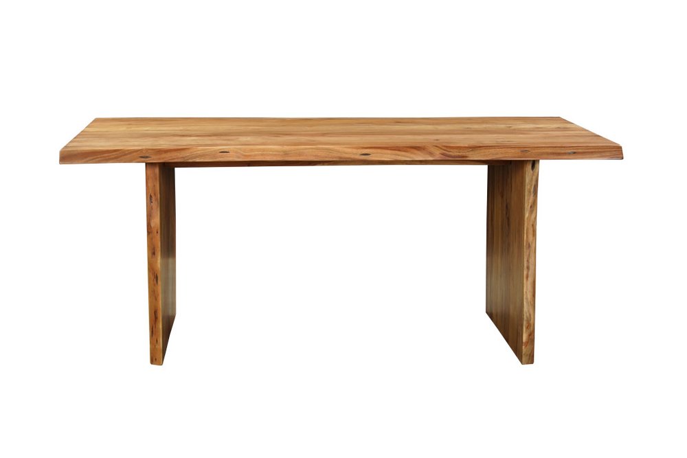 Natural Solid Wood Live Edge Sled Base Dining Table - 72-inch