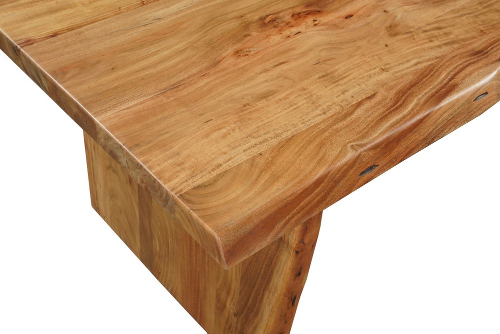 Natural Solid Wood Live Edge Sled Base Dining Table - 72-inch