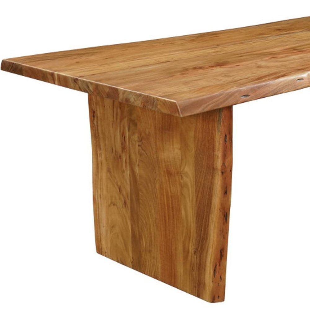 Natural Solid Wood Live Edge Sled Base Dining Table - 72-inch
