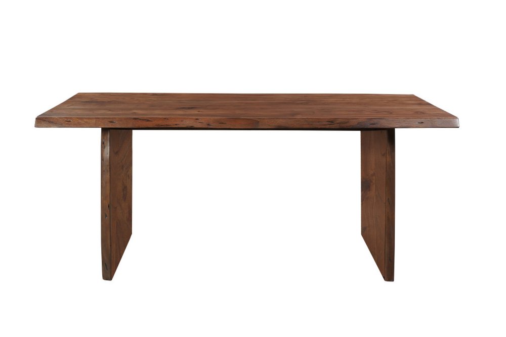 Brown Solid Wood Live Edge Sled Base Dining Table - 72-inch