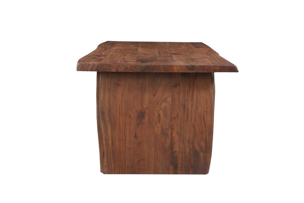 Brown Solid Wood Live Edge Sled Base Dining Table - 72-inch