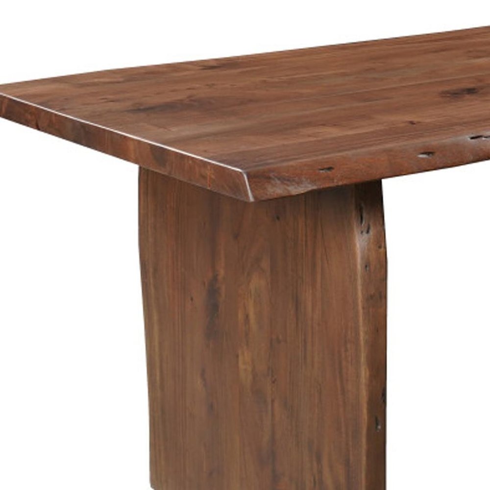 Brown Solid Wood Live Edge Sled Base Dining Table - 72-inch