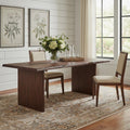 Brown Solid Wood Live Edge Sled Base Dining Table - 84-inch