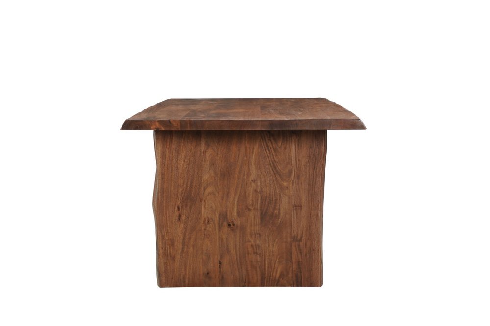 Brown Solid Wood Live Edge Sled Base Dining Table - 84-inch