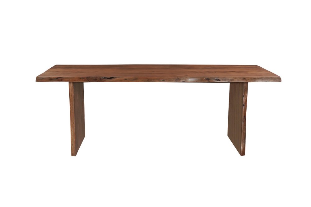 Brown Solid Wood Live Edge Sled Base Dining Table - 96-inch