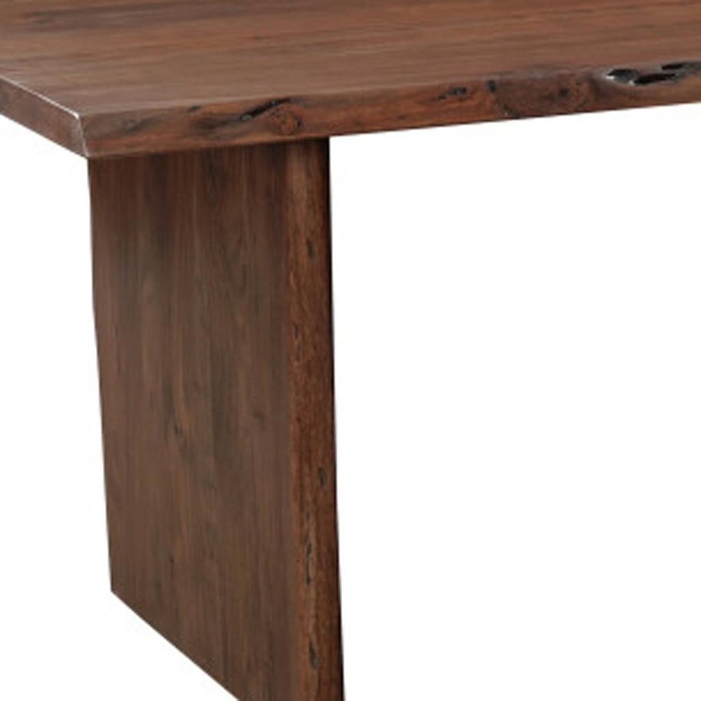 Brown Solid Wood Live Edge Sled Base Dining Table - 96-inch