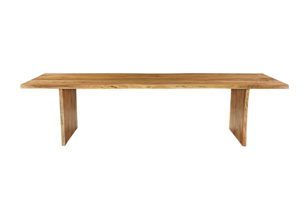 Natural Solid Wood Live Edge Sled Base Dining Table - 108-inch