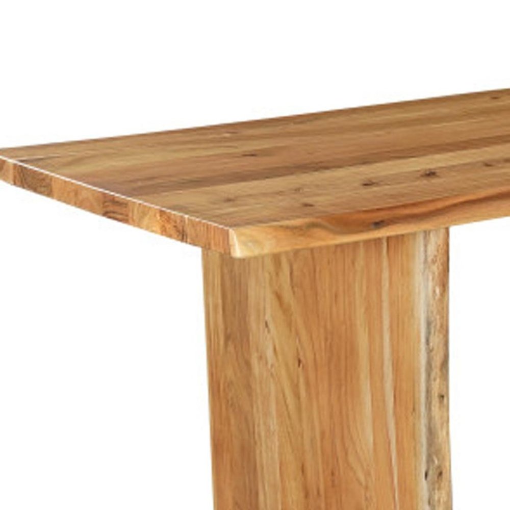 Natural Solid Wood Live Edge Sled Base Dining Table - 108-inch