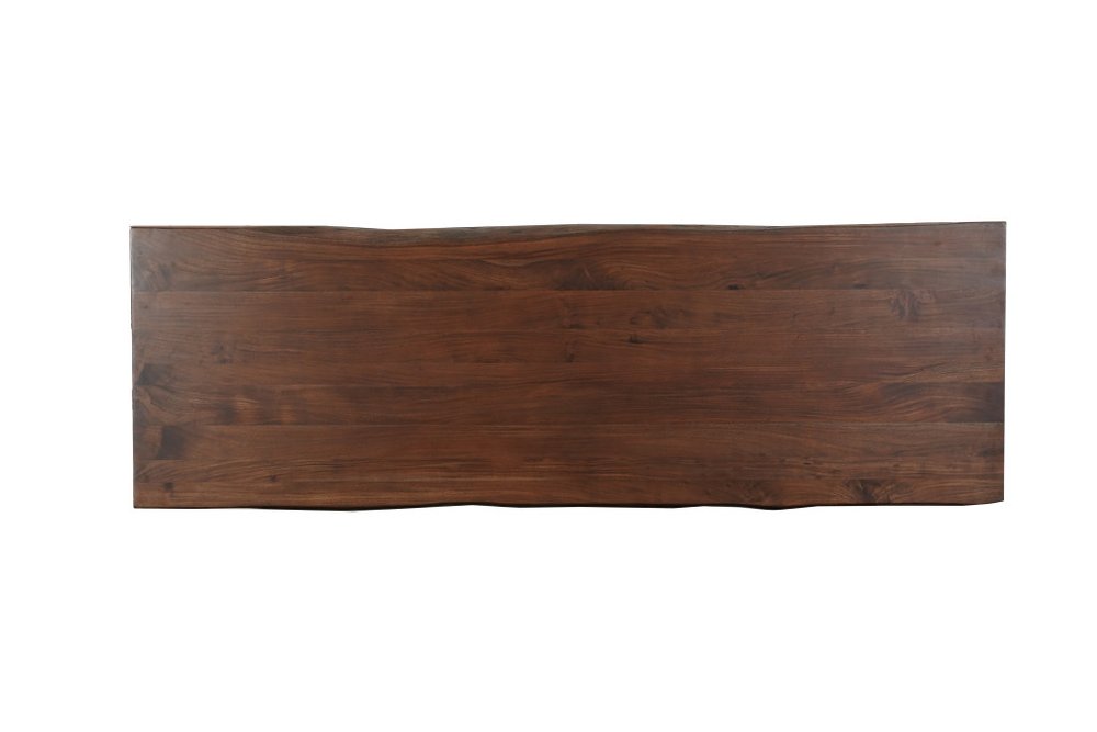 Brown Solid Wood Live Edge Sled Base Dining Table - 108-inch