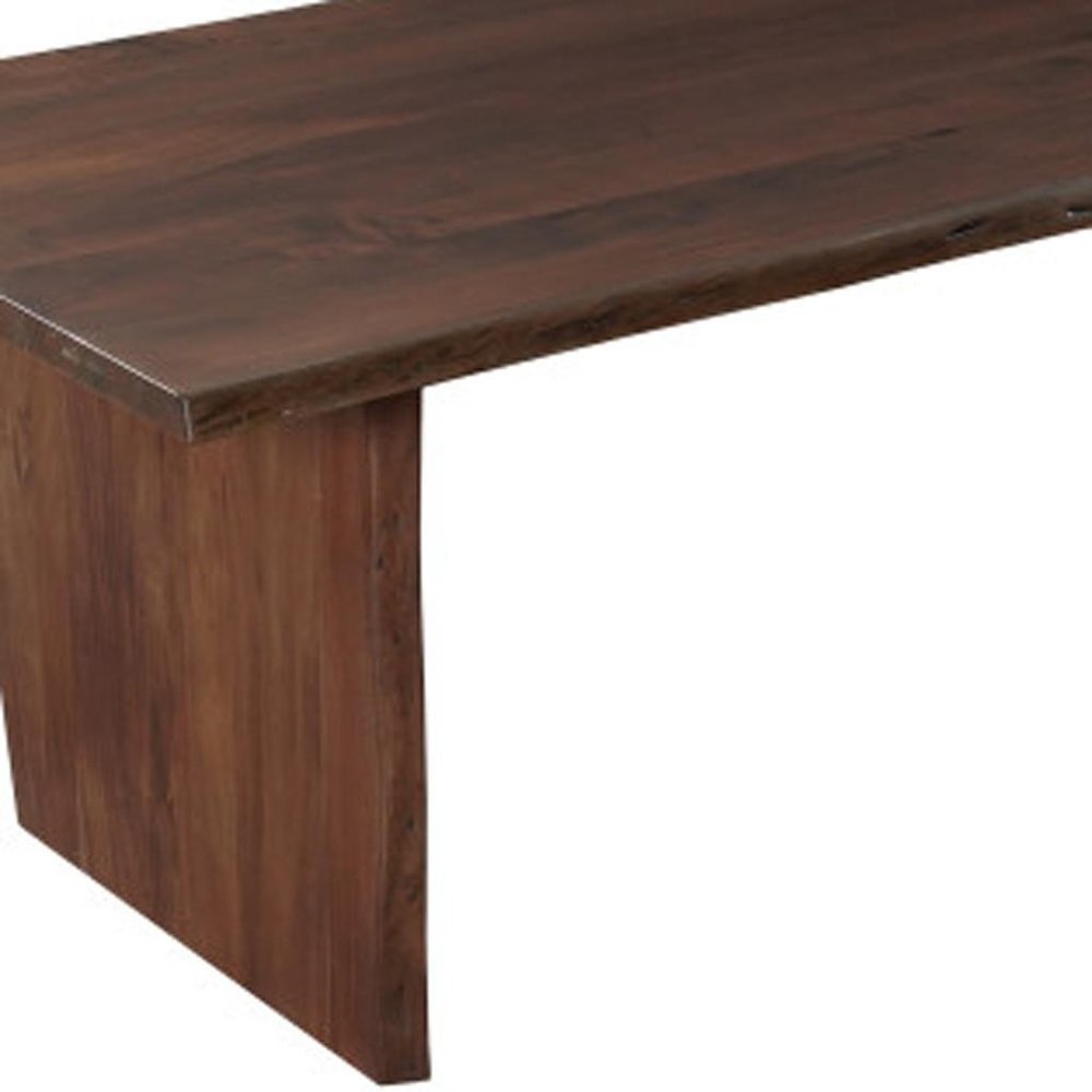 Brown Solid Wood Live Edge Sled Base Dining Table - 108-inch