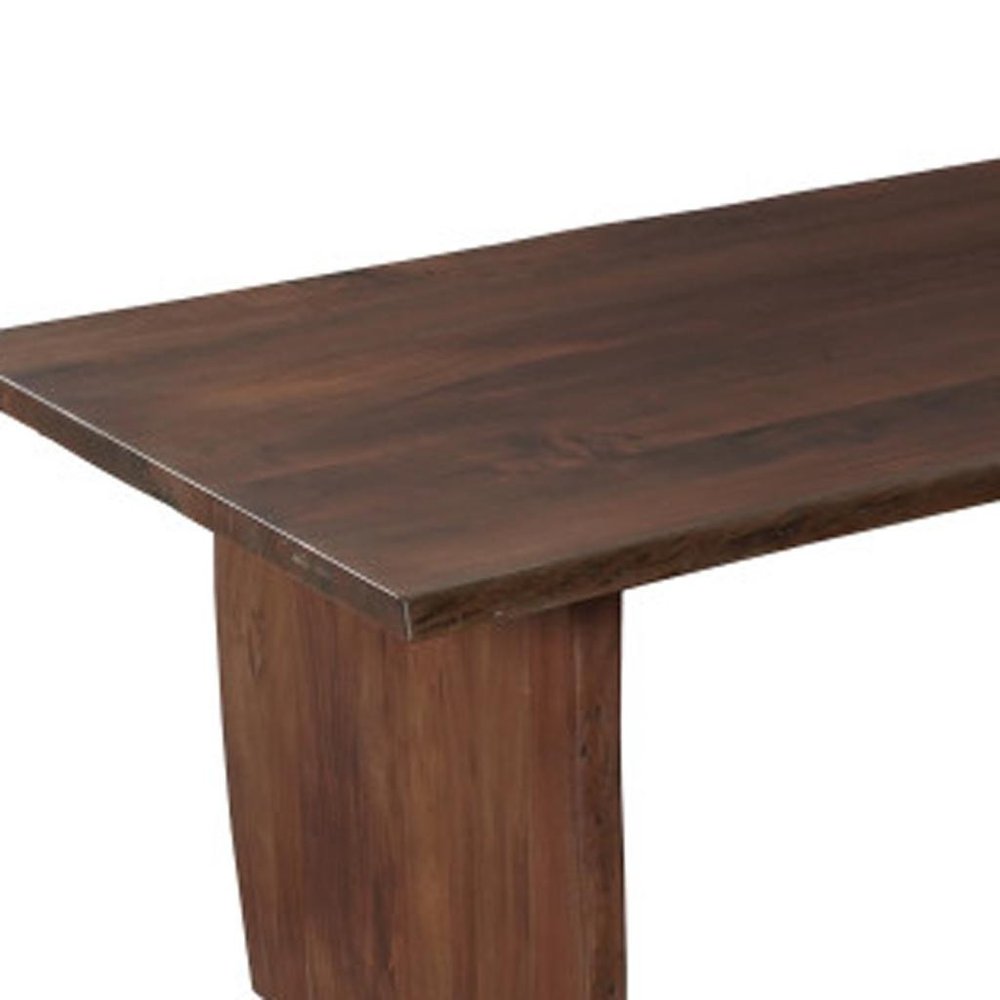 Brown Solid Wood Live Edge Sled Base Dining Table - 108-inch