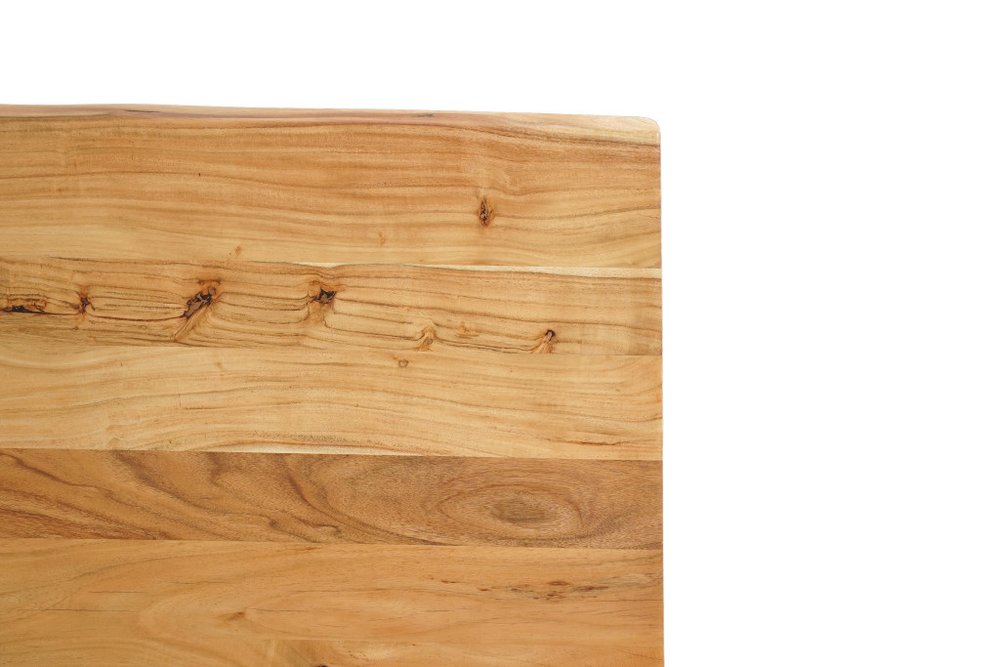 Brown Solid Wood Live Edge Sled Base Dining Table - 120-inch